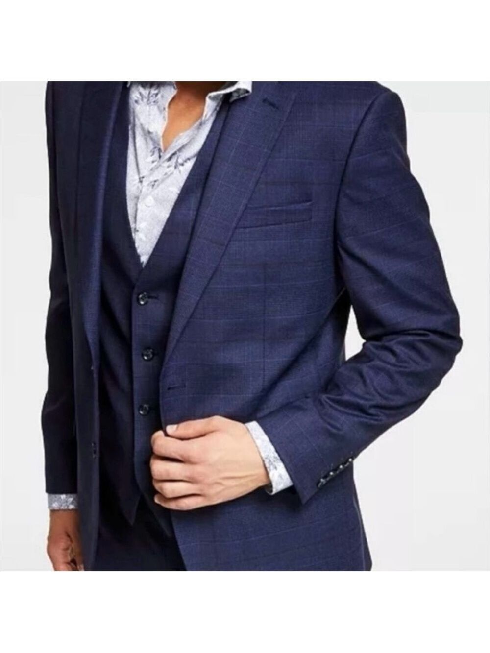 Bar III Men’s Slim Fit Stretch Blue Blazer Suit Jacket Sport Coat 38 Reg